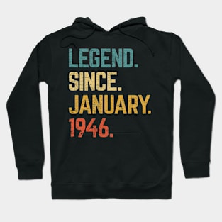 77th Birthday Gift 77 Year Old Legend Since January 1946 Hoodie